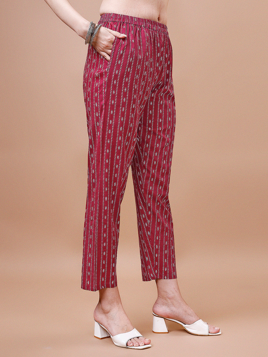Ethnic Motifs Printed Cotton Kurta With Pant & Dupatta, Multicolor - Hiral Fashion