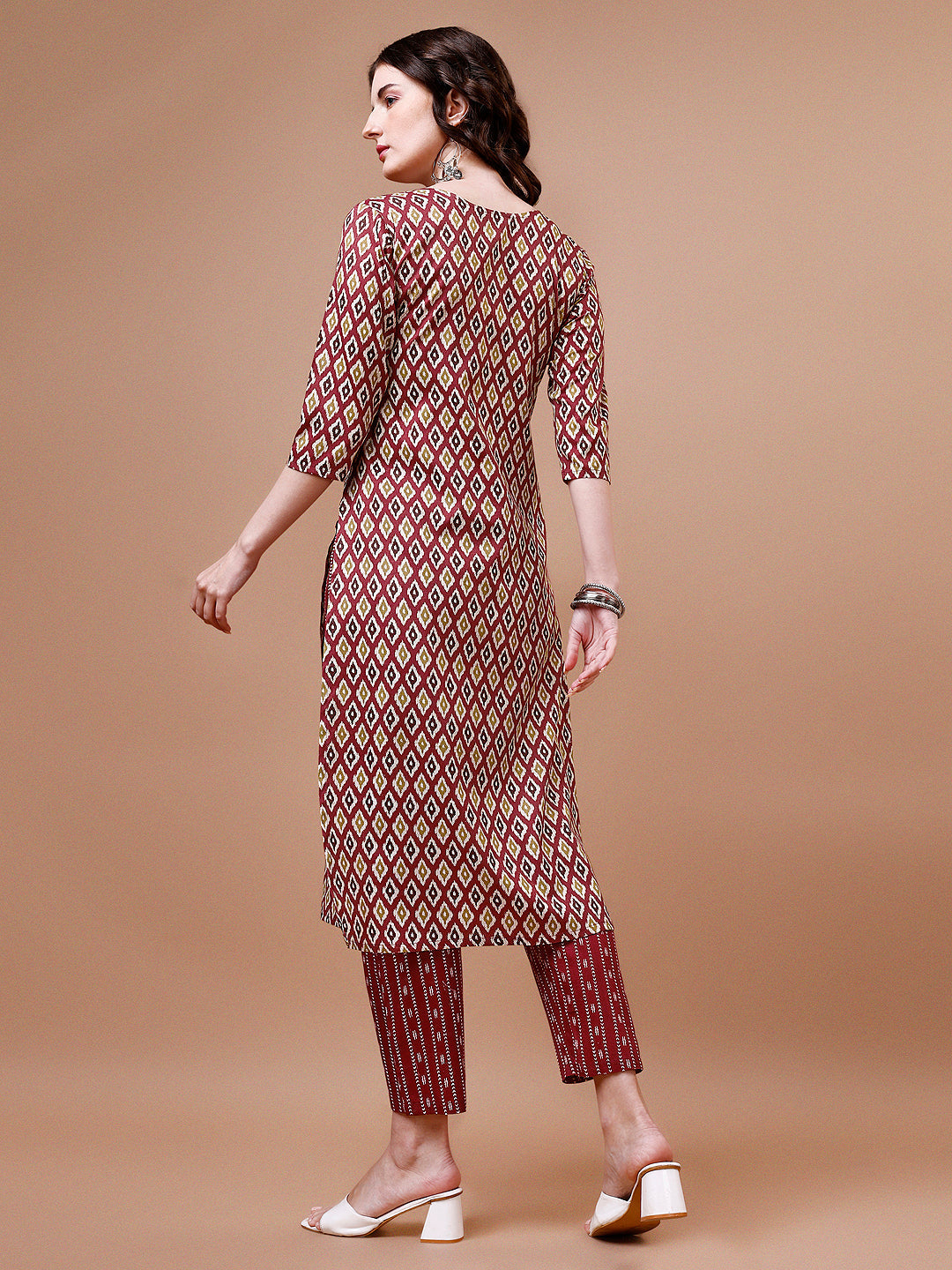Ethnic Motifs Printed Cotton Kurta With Pant & Dupatta, Multicolor - Hiral Fashion