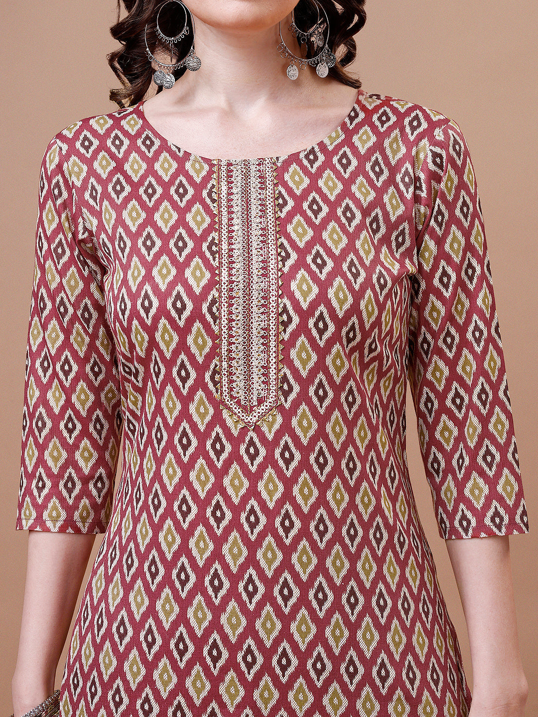 Ethnic Motifs Printed Cotton Kurta With Pant & Dupatta, Multicolor - Hiral Fashion