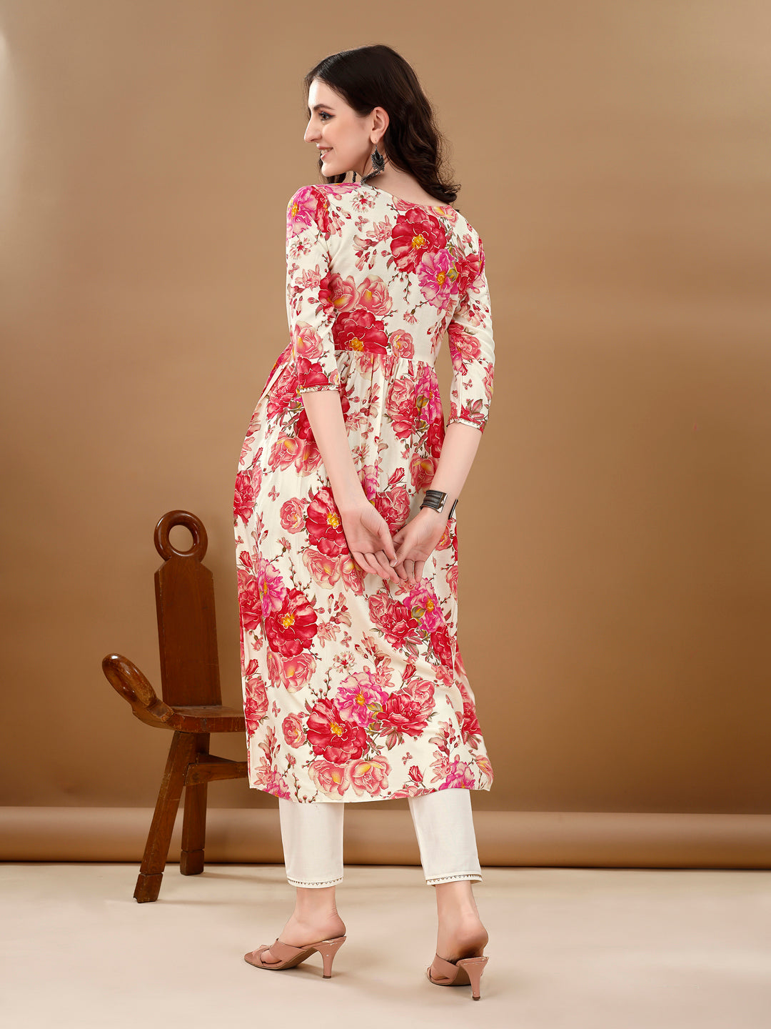 Alia Cut Floral Printed & Embroidered Kurta With Pant & Dupatta Set Premium Luxury, Multicolor - Hiral Fashion
