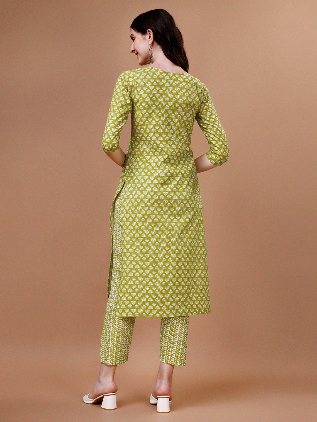 Ethnic Motifs Printed Casual Wear Cotton Kurta With Pant & Dupatta, Multicolor - Hiral Fashion