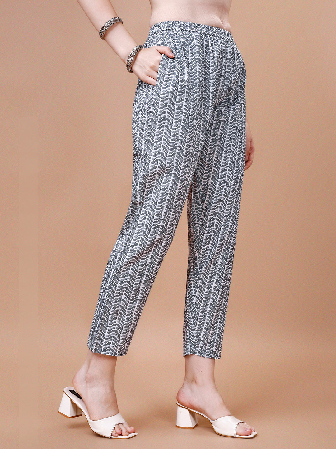 Ethnic Motifs Printed Casual Wear Cotton Kurta With Pant & Dupatta, Multicolor - Hiral Fashion
