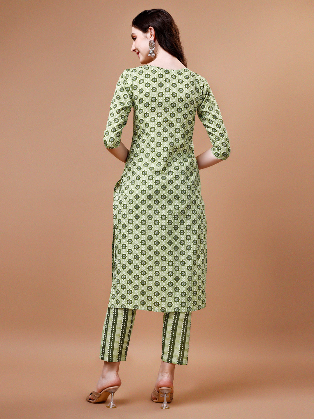 Floral Printed Cotton Kurta With Pant & Dupatta, Multicolor - Hiral Fashion