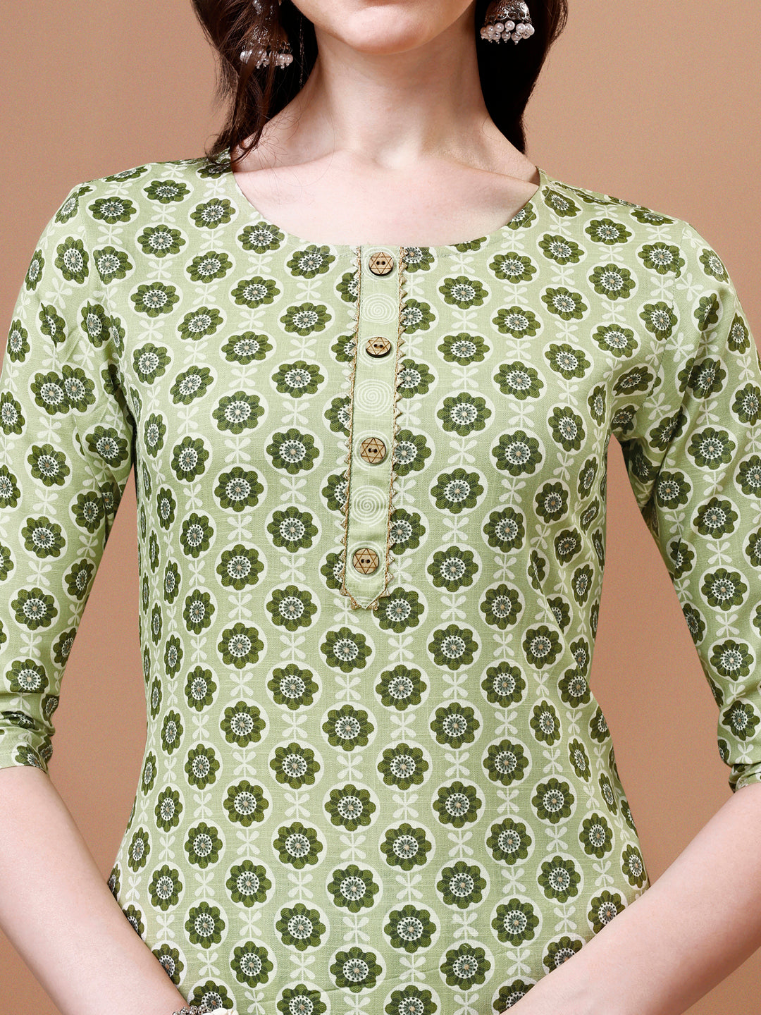 Floral Printed Cotton Kurta With Pant & Dupatta, Multicolor - Hiral Fashion
