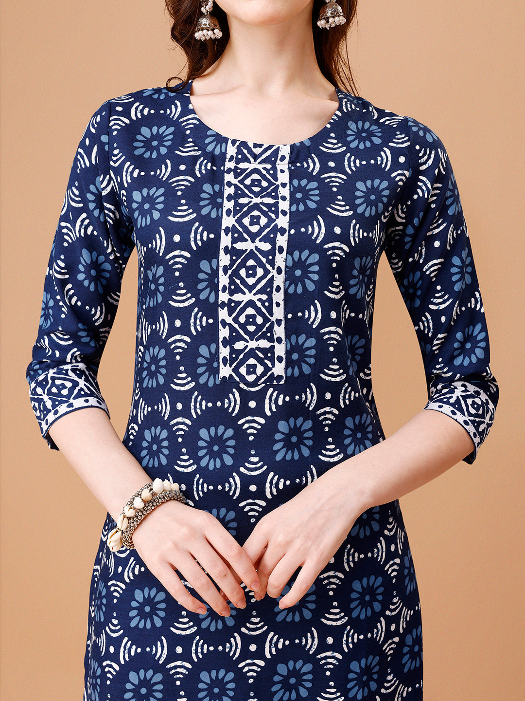 Printed Rayon Kurta With Pant & Dupatta, Multicolor - Hiral Fashion