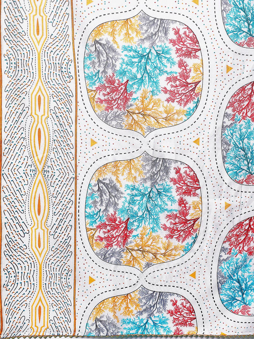 Embroidered & Printed Multicolor Kurta With Pant & Printed Dupatta, Multicolor - Hiral Fashion