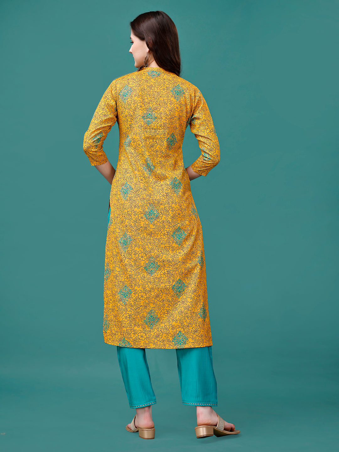 Floral Printed Front Buttoned Cotton Kurta, Multicolor - Hiral Fashion