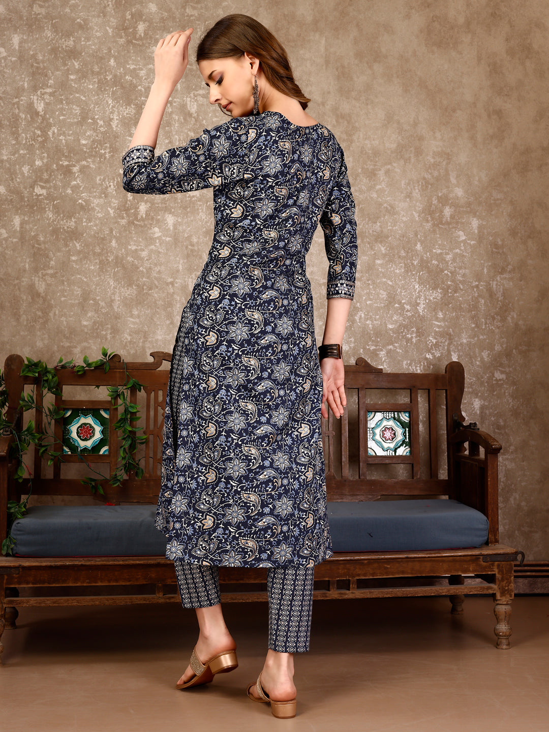 Embroidered & Printed Casual Wear Kurta With Printed Pant & Dupatta, Multicolor - Hiral Fashion
