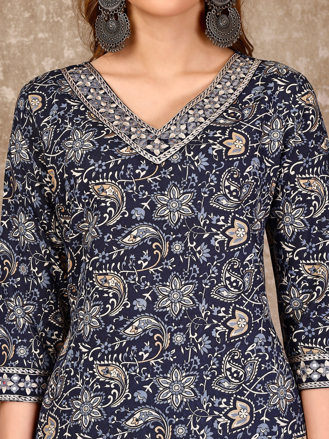 Embroidered & Printed Casual Wear Kurta With Printed Pant & Dupatta, Multicolor - Hiral Fashion
