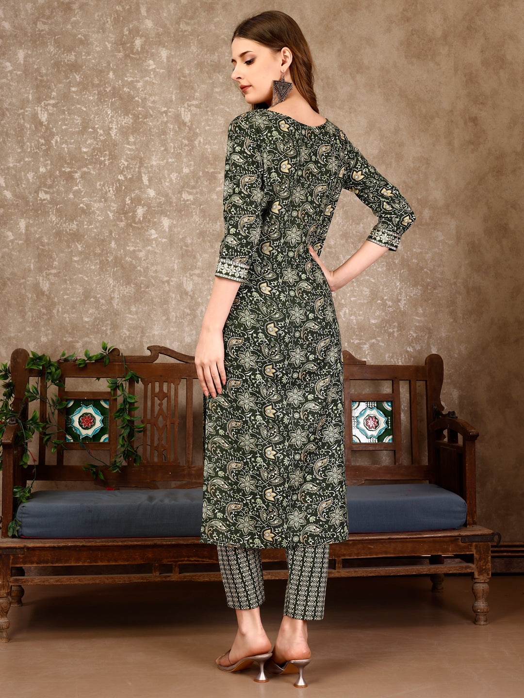 Embroidered & Printed Casual Wear Kurta With Printed Pant & Dupatta, Multicolor - Hiral Fashion