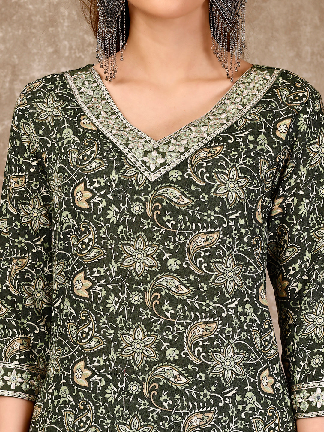 Embroidered & Printed Casual Wear Kurta With Printed Pant & Dupatta, Multicolor - Hiral Fashion