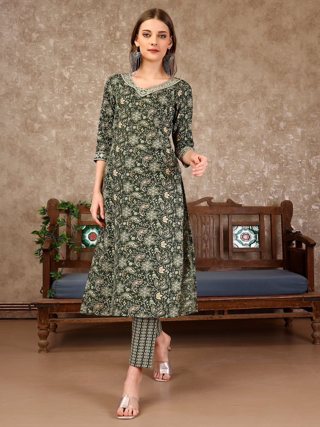 Embroidered & Printed Casual Wear Kurta With Printed Pant & Dupatta, Multicolor - Hiral Fashion