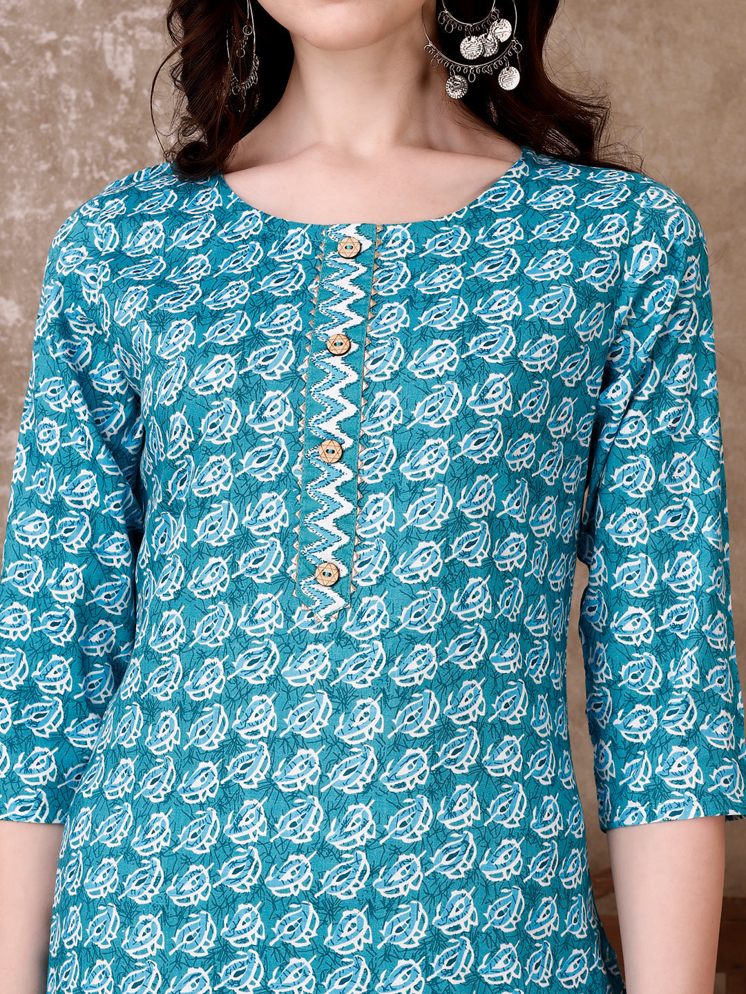 Leaf Printed Kurta With Printed Pant & Dupatta, Multicolor - Hiral Fashion