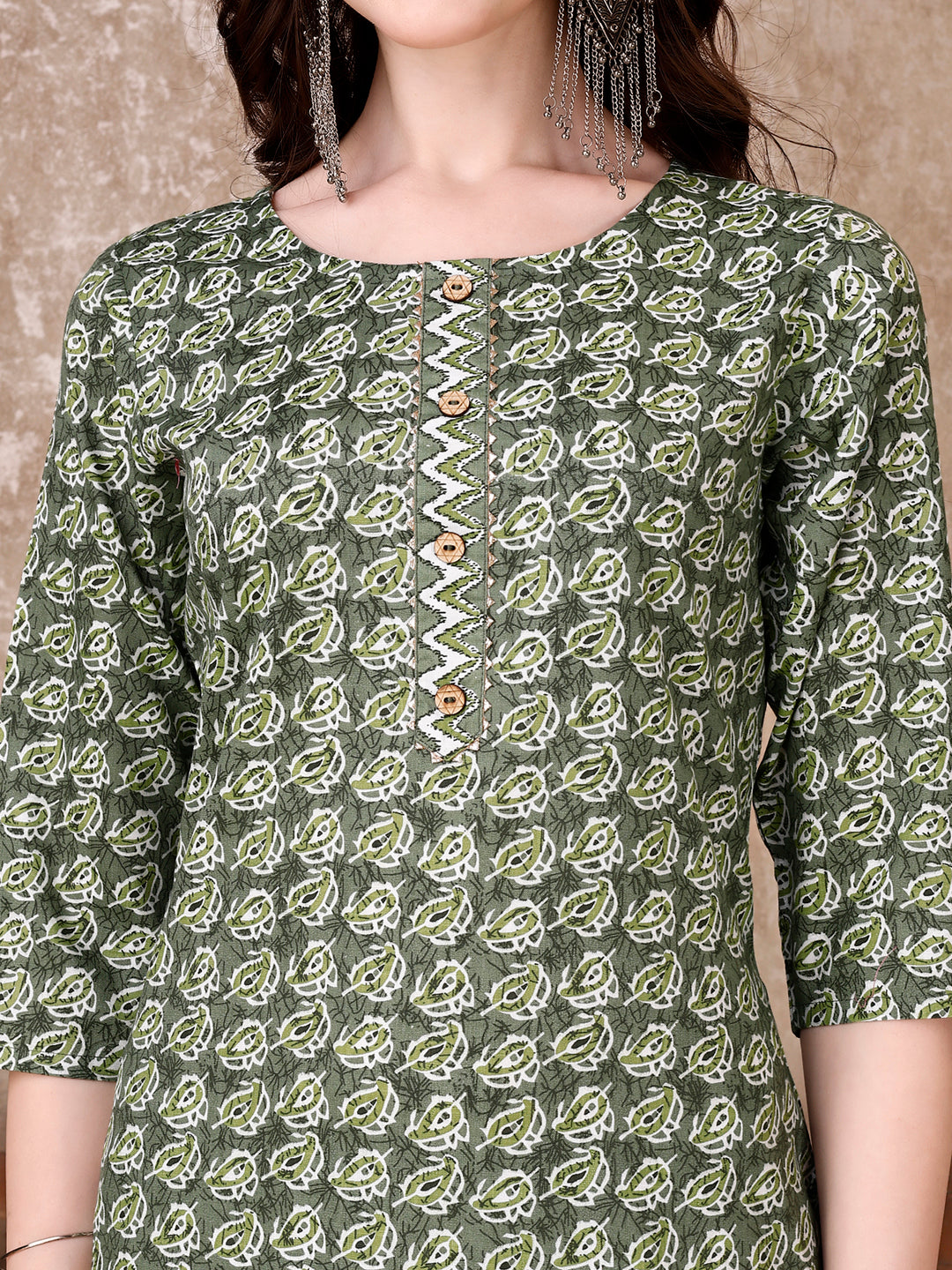 Leaf Printed Kurta With Printed Pant & Dupatta, Multicolor - Hiral Fashion