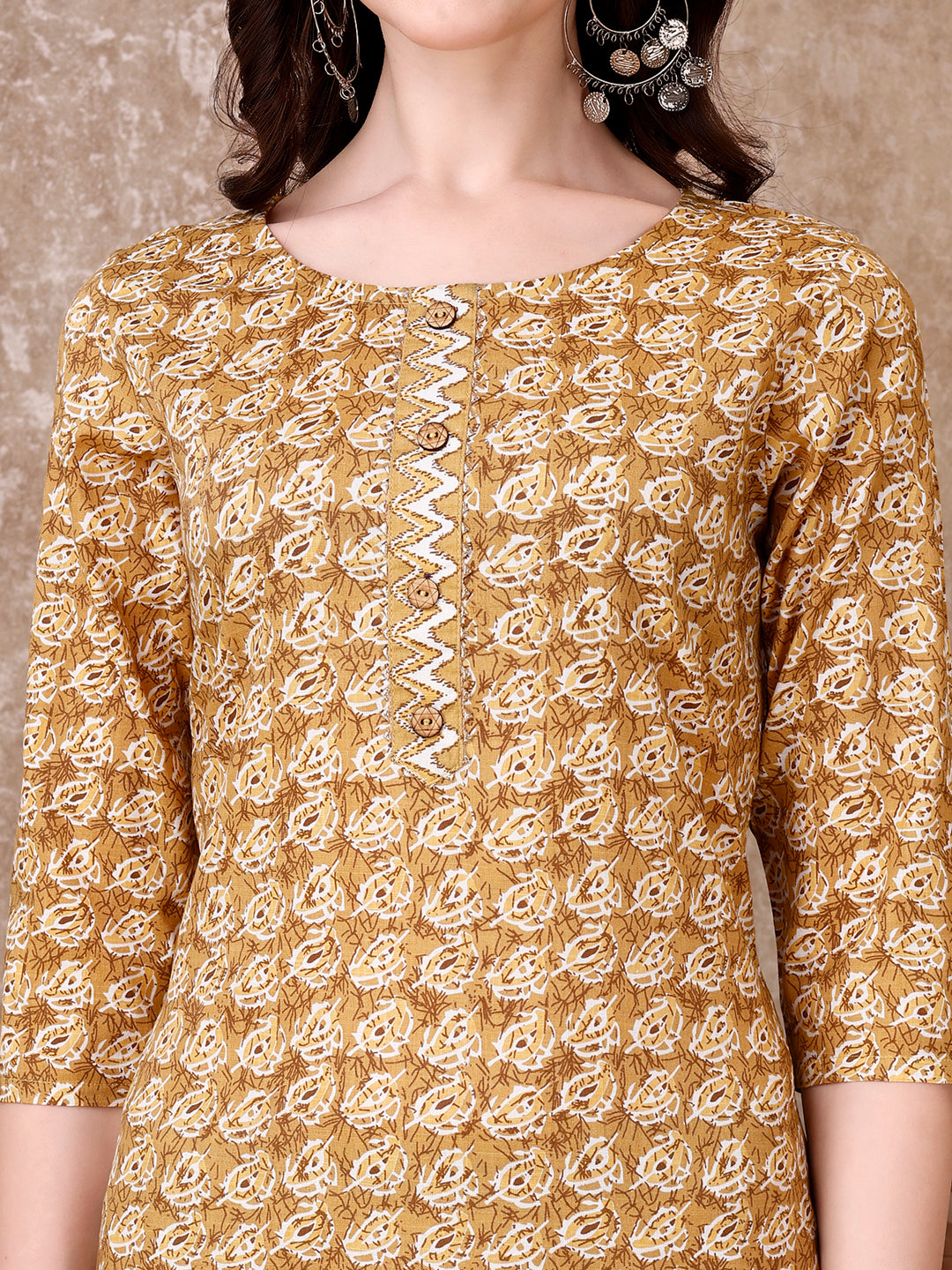 Leaf Printed Kurta With Printed Pant & Dupatta, Multicolor - Hiral Fashion