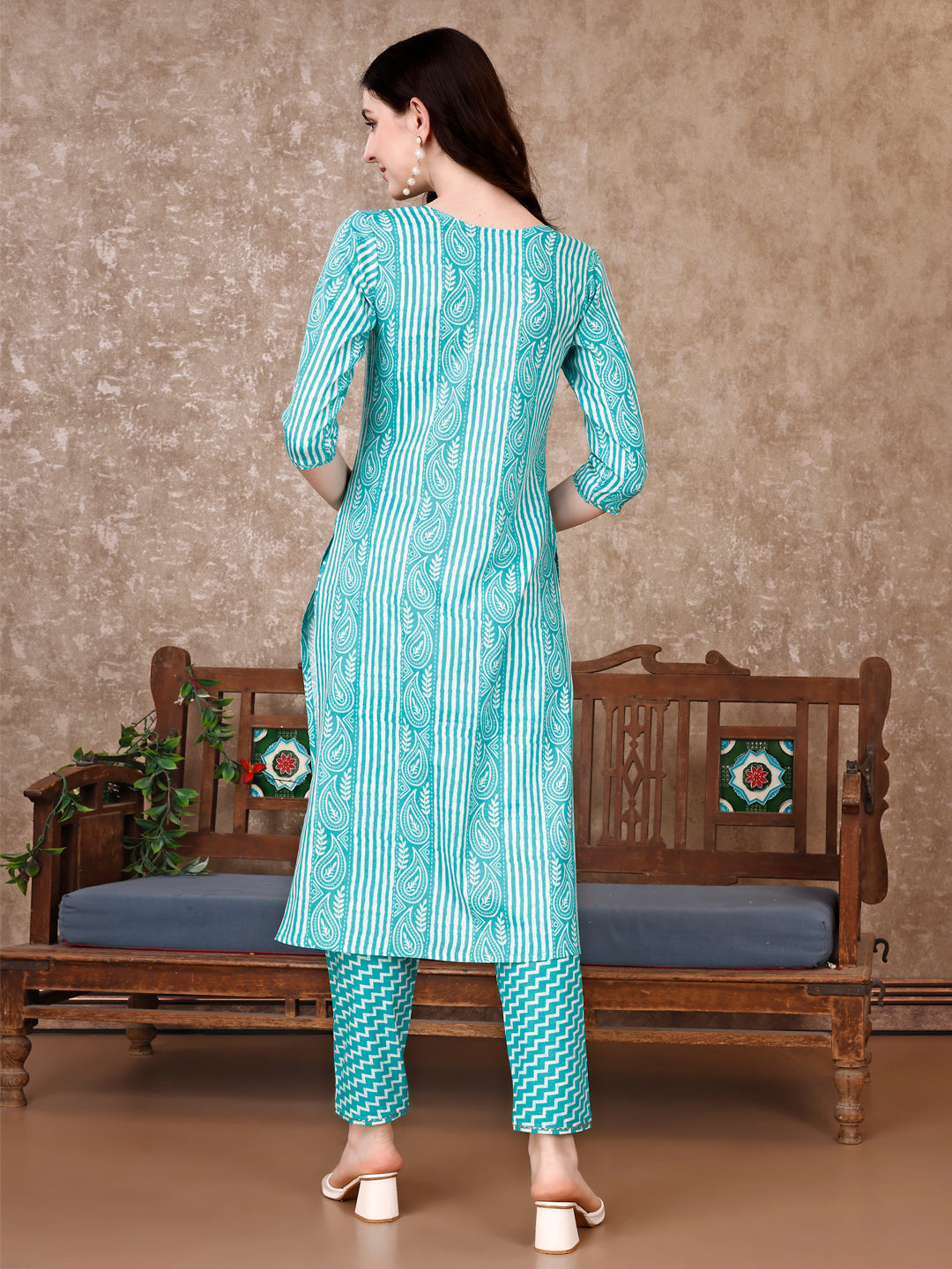 Printed Kurta With Printed Pant & Dupatta, Multicolor - Hiral Fashion