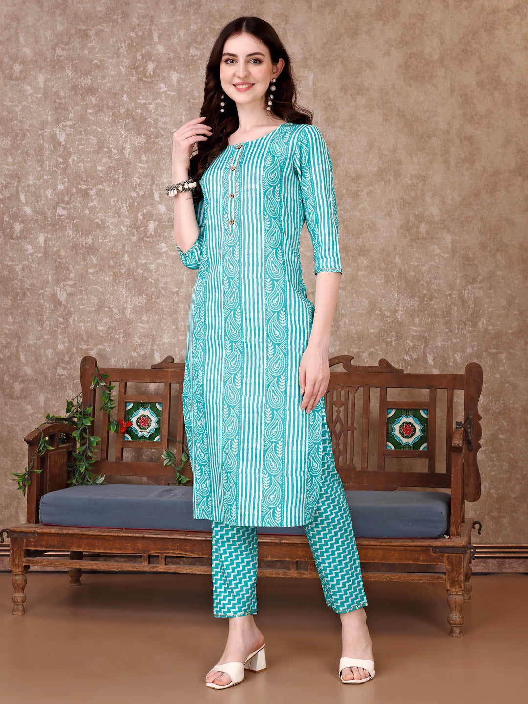 Printed Kurta With Printed Pant & Dupatta, Multicolor - Hiral Fashion
