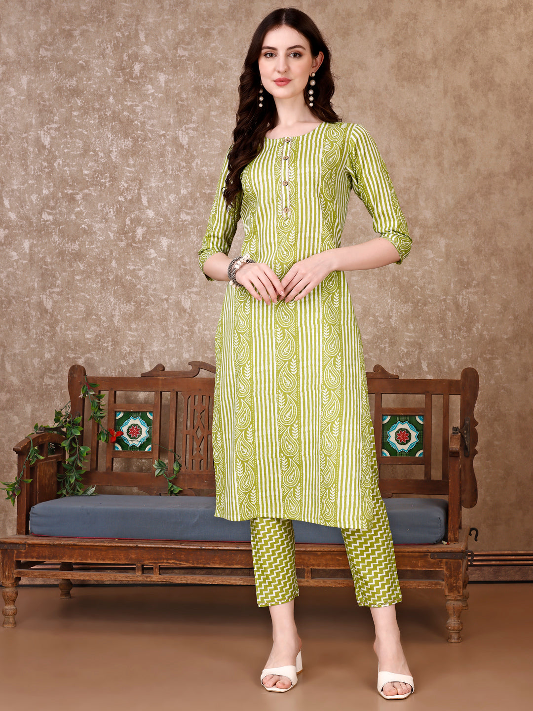 Printed Kurta With Printed Pant & Dupatta, Multicolor - Hiral Fashion