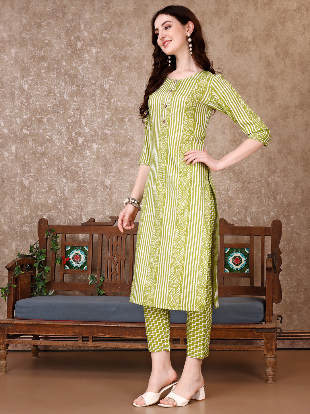 Printed Kurta With Printed Pant & Dupatta, Multicolor - Hiral Fashion