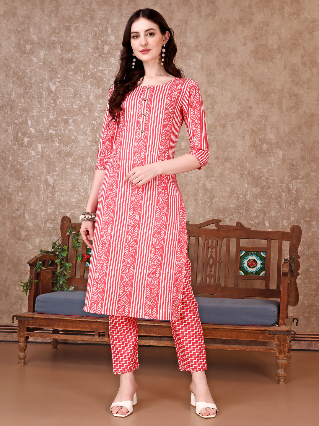 Printed Kurta With Printed Pant & Dupatta, Multicolor - Hiral Fashion