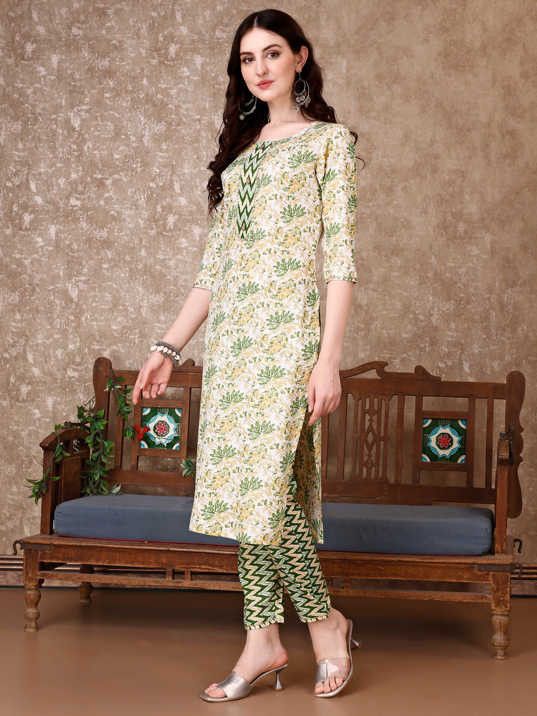 Floral Printed Kurta With Printed Pant & Dupatta, Multicolor - Hiral Fashion