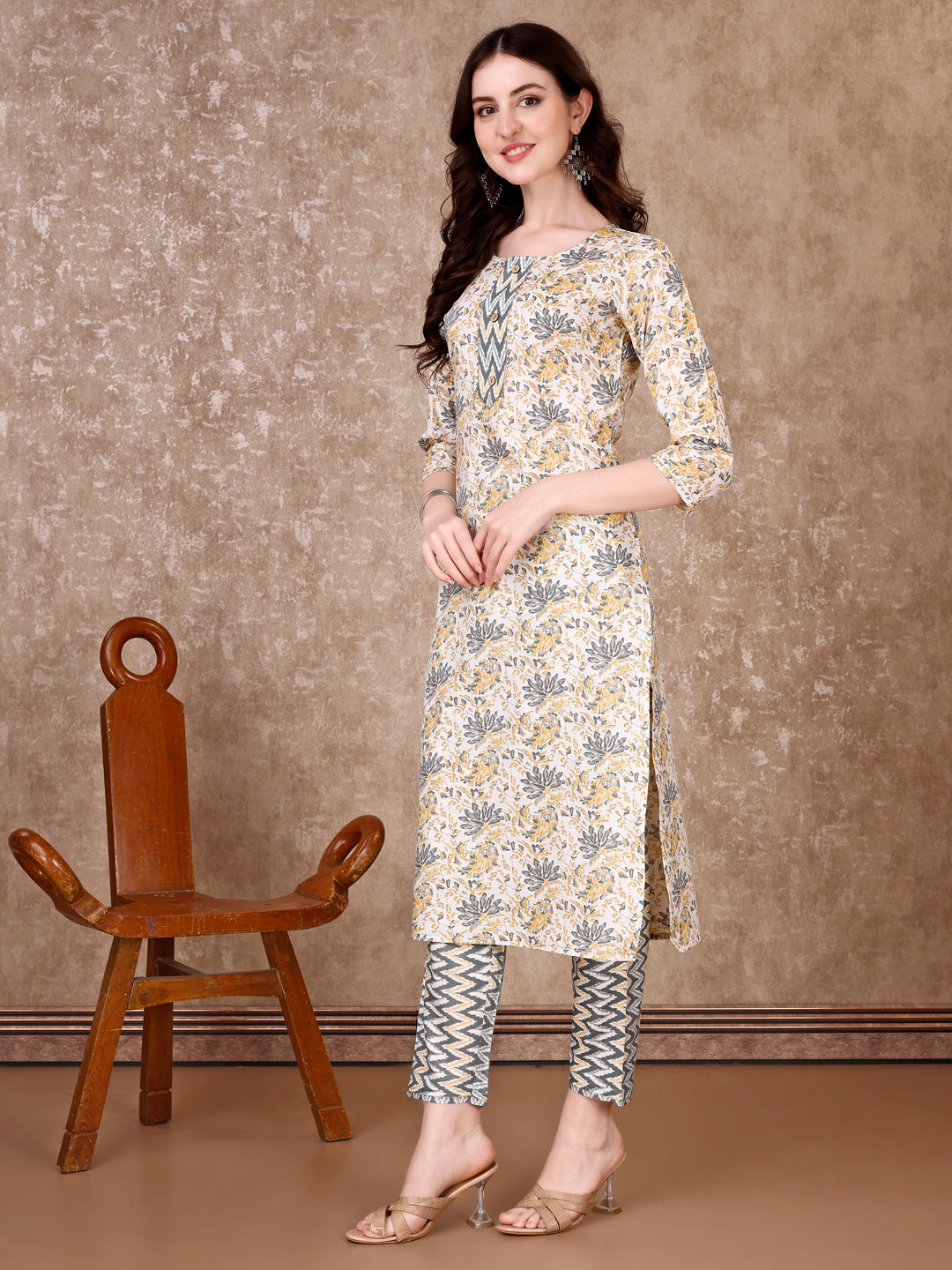 Floral Printed Kurta With Printed Pant & Dupatta, Multicolor - Hiral Fashion