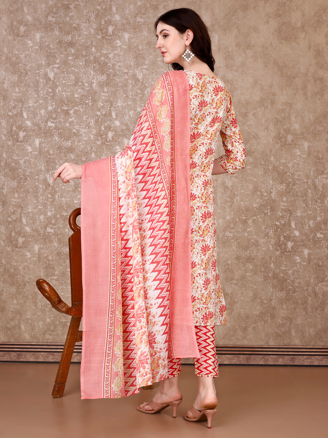 Floral Printed Kurta With Printed Pant & Dupatta, Multicolor - Hiral Fashion