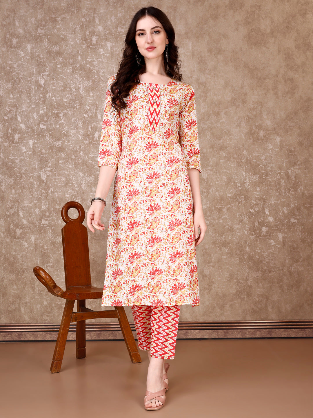 Floral Printed Kurta With Printed Pant & Dupatta, Multicolor - Hiral Fashion