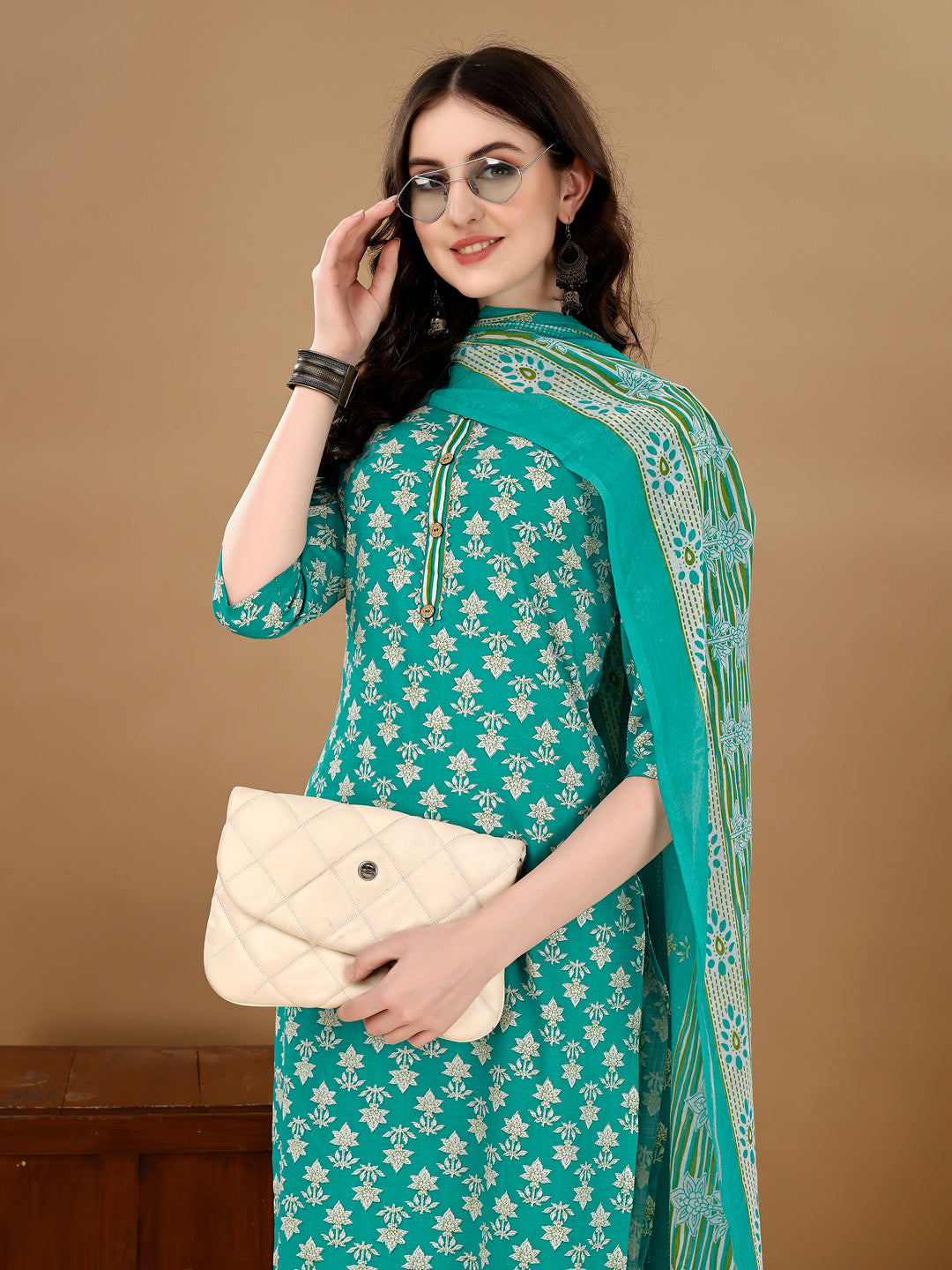 Ethnic Motifs Printed Kurta With Ethnic Motifs Printed Kurta With Printed Pant & Dupatta, Multicolor - Hiral Fashion