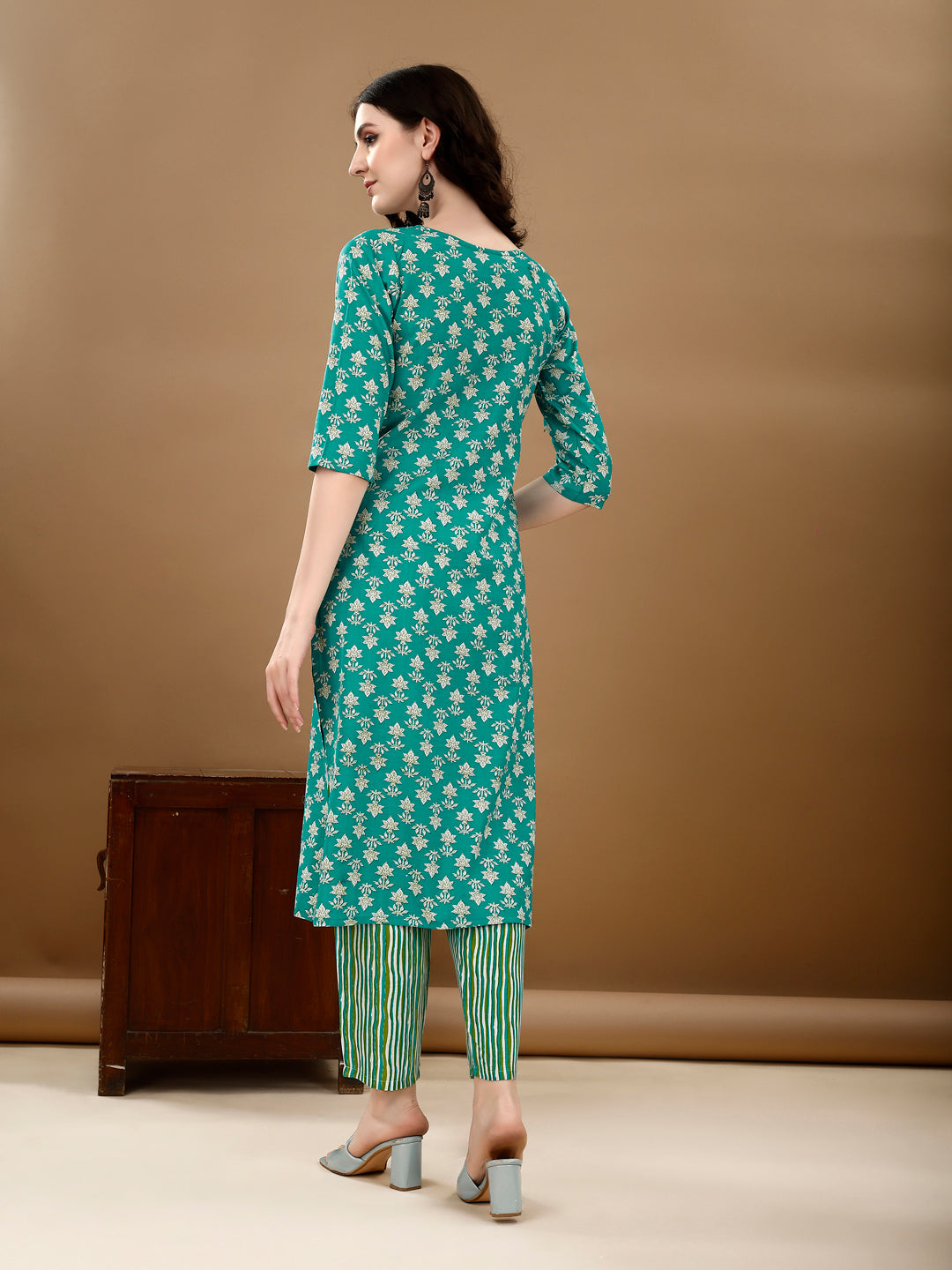 Ethnic Motifs Printed Kurta With Ethnic Motifs Printed Kurta With Printed Pant & Dupatta, Multicolor - Hiral Fashion