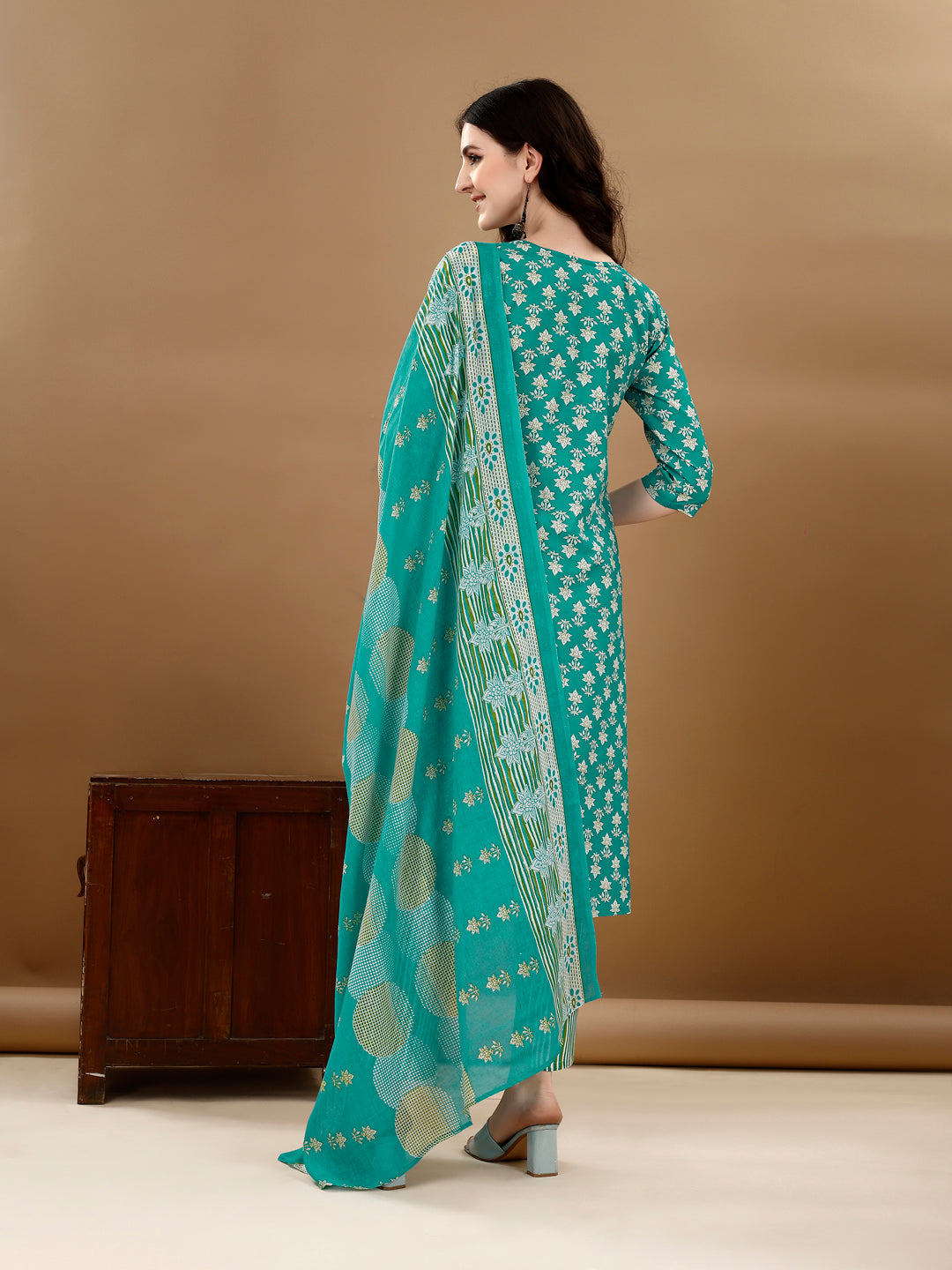 Ethnic Motifs Printed Kurta With Ethnic Motifs Printed Kurta With Printed Pant & Dupatta, Multicolor - Hiral Fashion