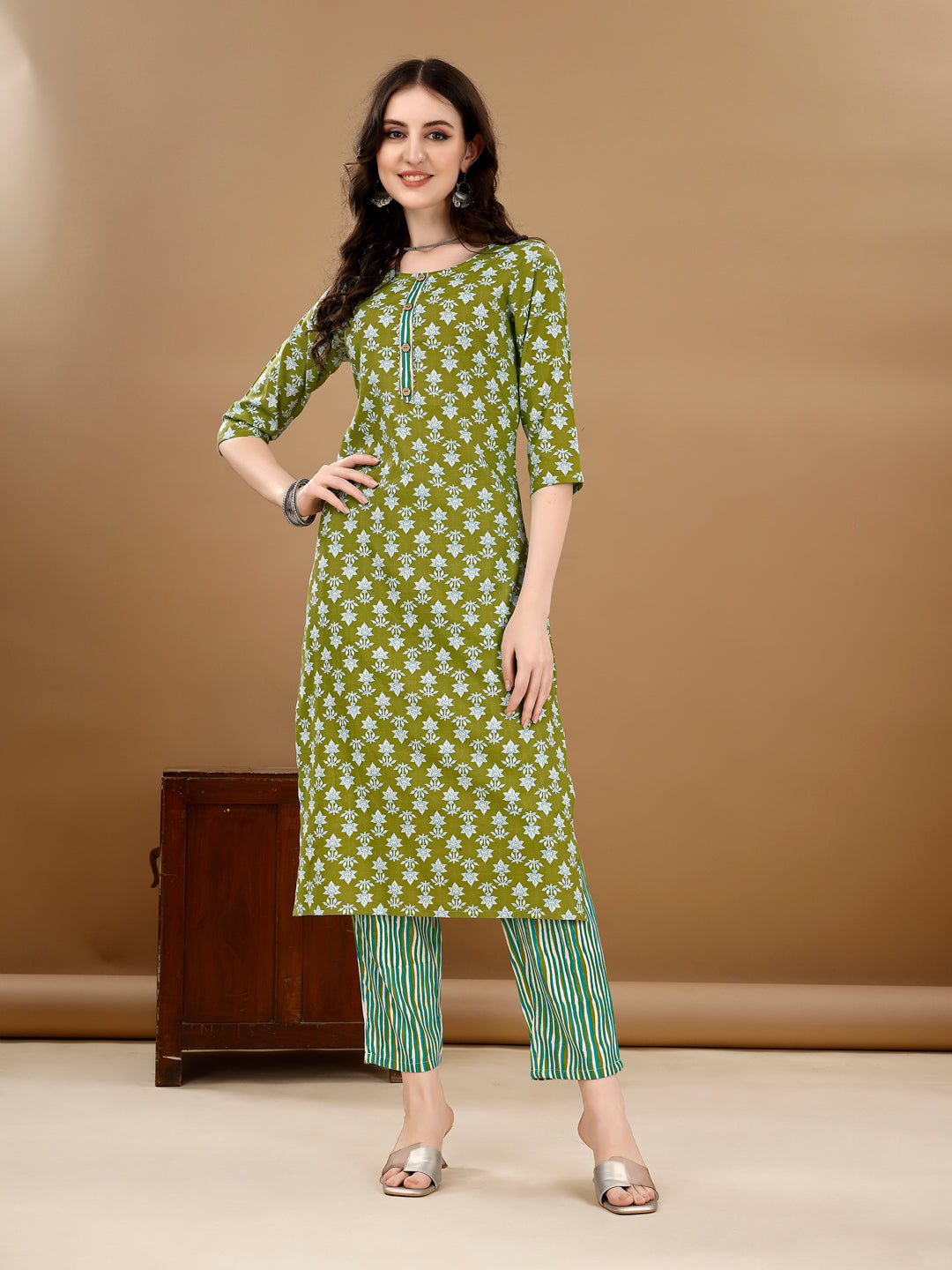 Ethnic Motifs Printed Kurta With Ethnic Motifs Printed Kurta With Printed Pant & Dupatta, Multicolor - Hiral Fashion
