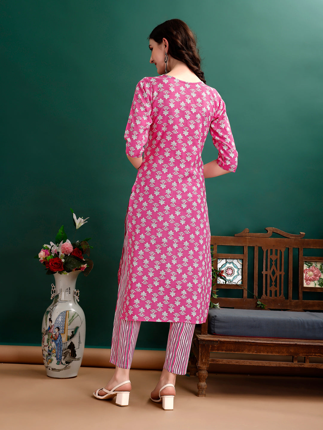 Ethnic Motifs Printed Kurta With Ethnic Motifs Printed Kurta With Printed Pant & Dupatta, Multicolor - Hiral Fashion