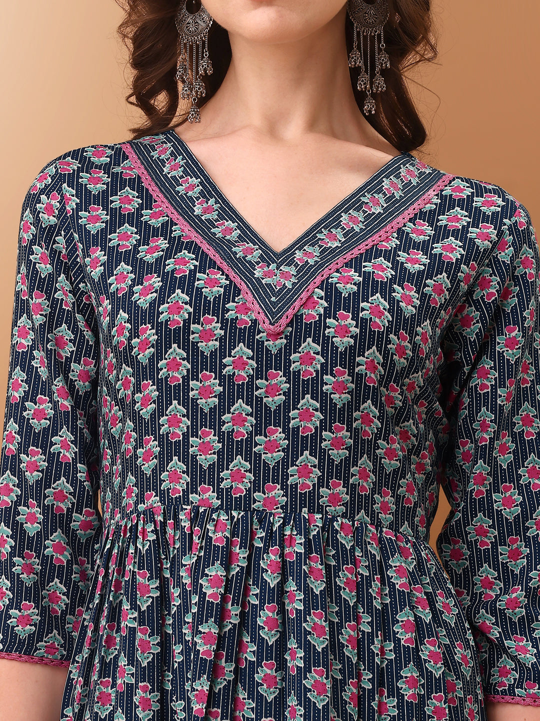 Nyra Cut Ethnic Motifs Printed Kurta With Pant & Dupatta, Blue - Hiral Fashion
