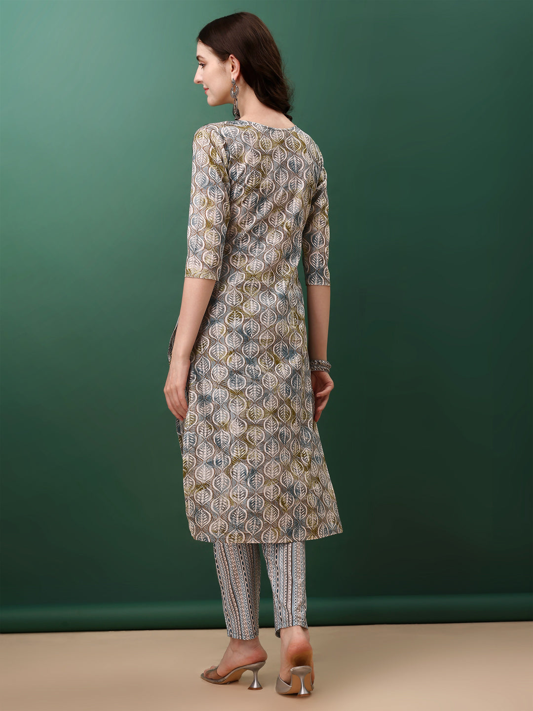 Floral Printed Kurta With Pant & Dupatta, Blue - Hiral Fashion