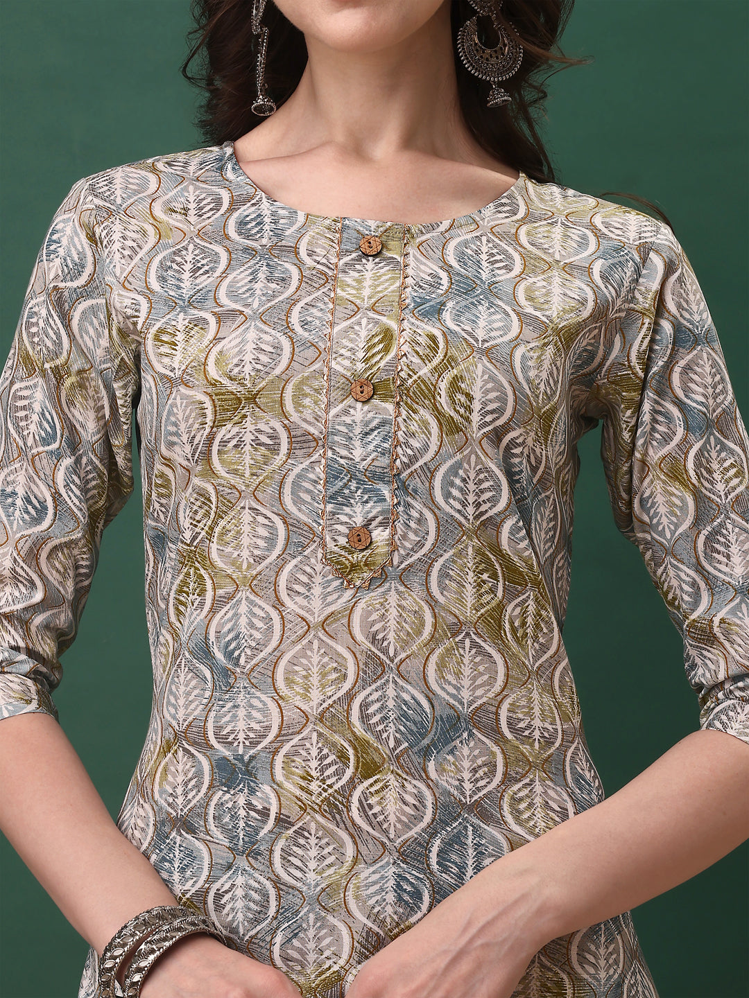 Floral Printed Kurta With Pant & Dupatta, Blue - Hiral Fashion