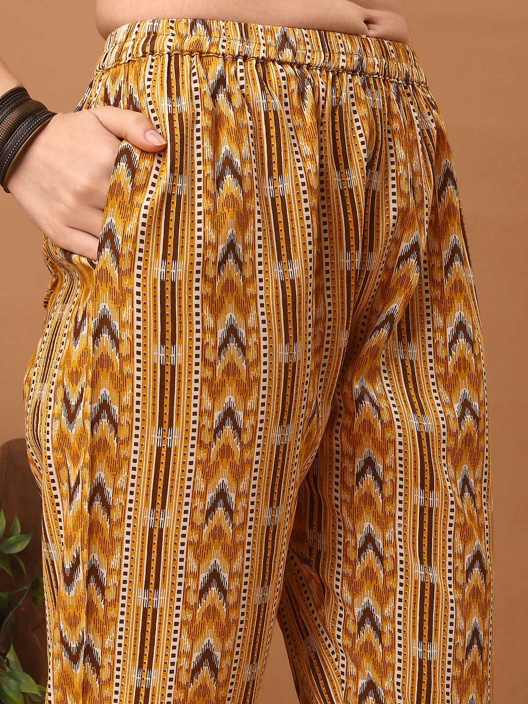 Floral Printed Kurta With Pant & Dupatta, Yellow - Hiral Fashion