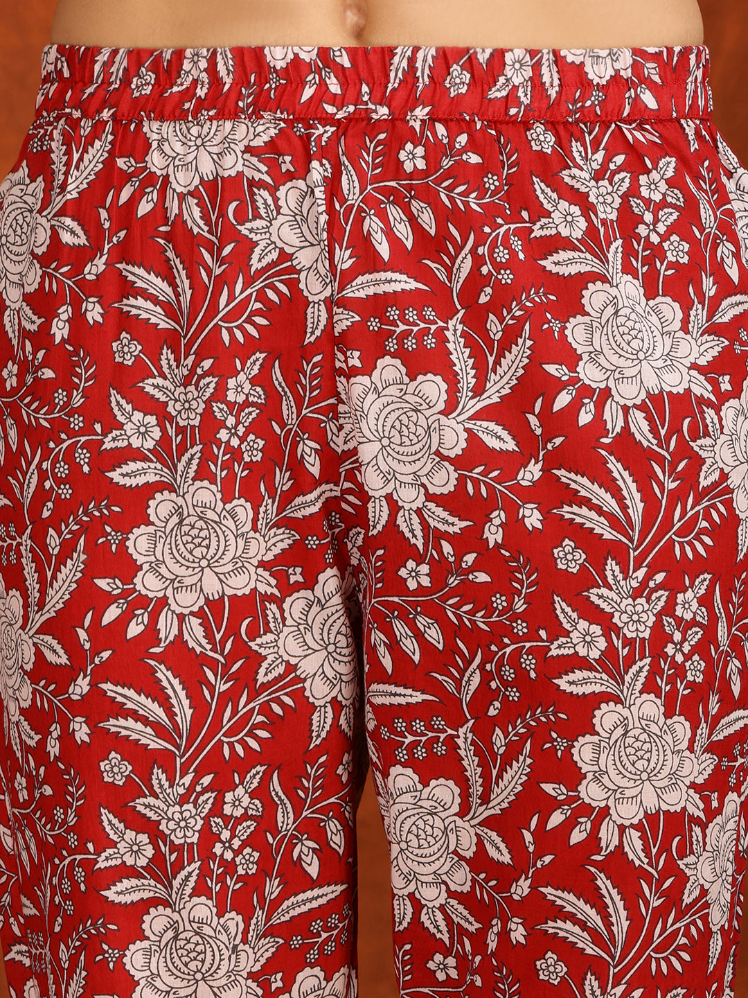 Floral Printed Flared Kurta With Pant & Dupatta, Maroon - Hiral Fashion
