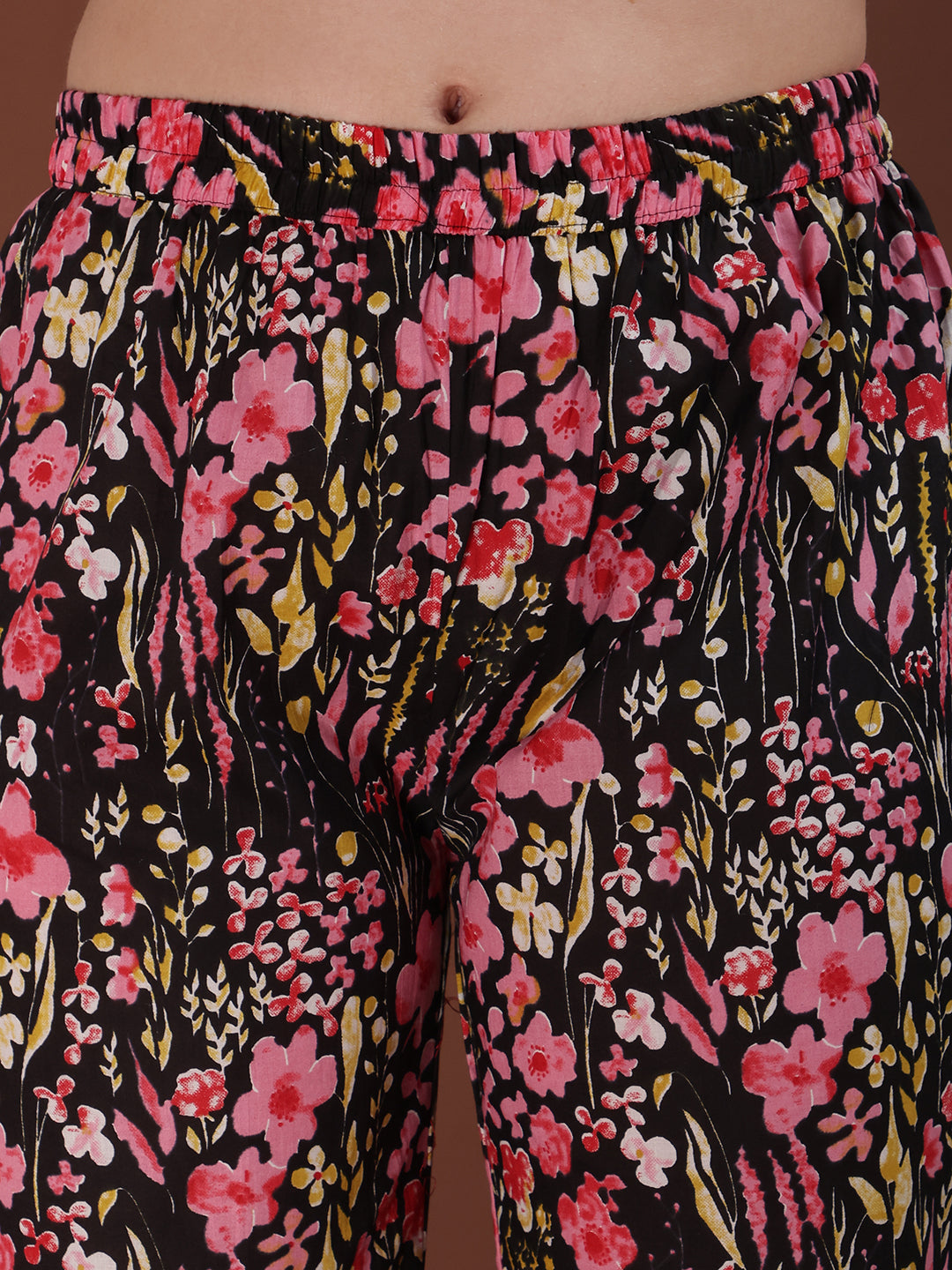 Embroidered & Floral Printed Kurta With Palazzo & Printed Dupatta, Black - Hiral Fashion