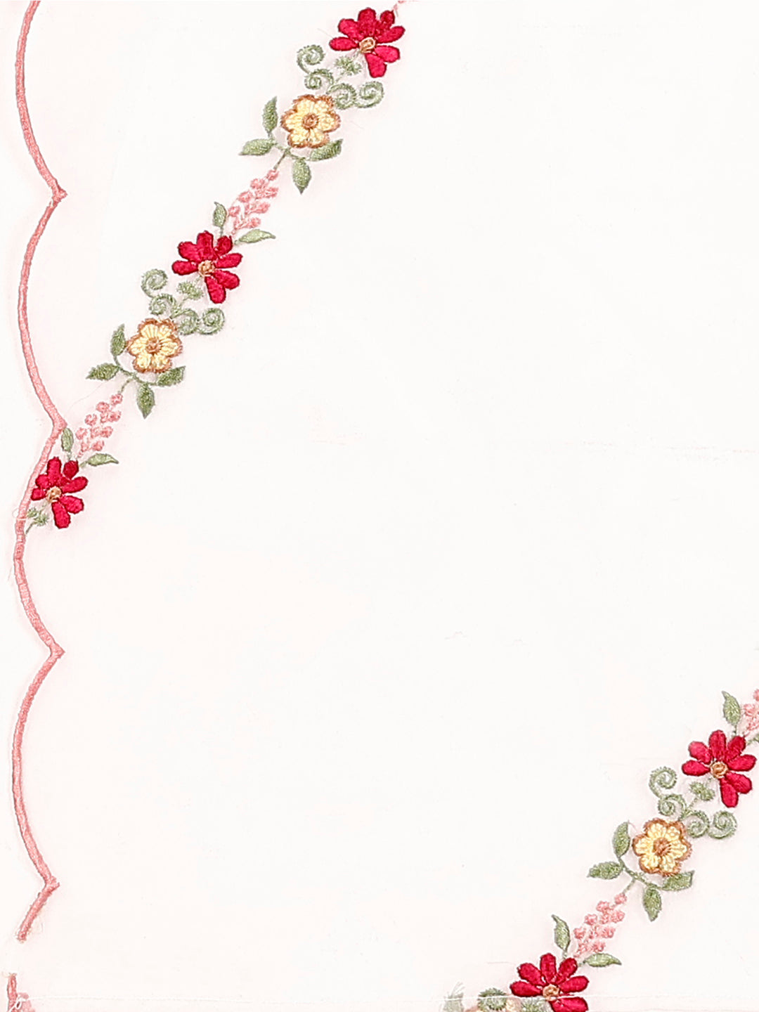Floral Embroidered Kurta With Pant & Premium Organza Embroidered Dupatta, Multicolor - Hiral Fashion