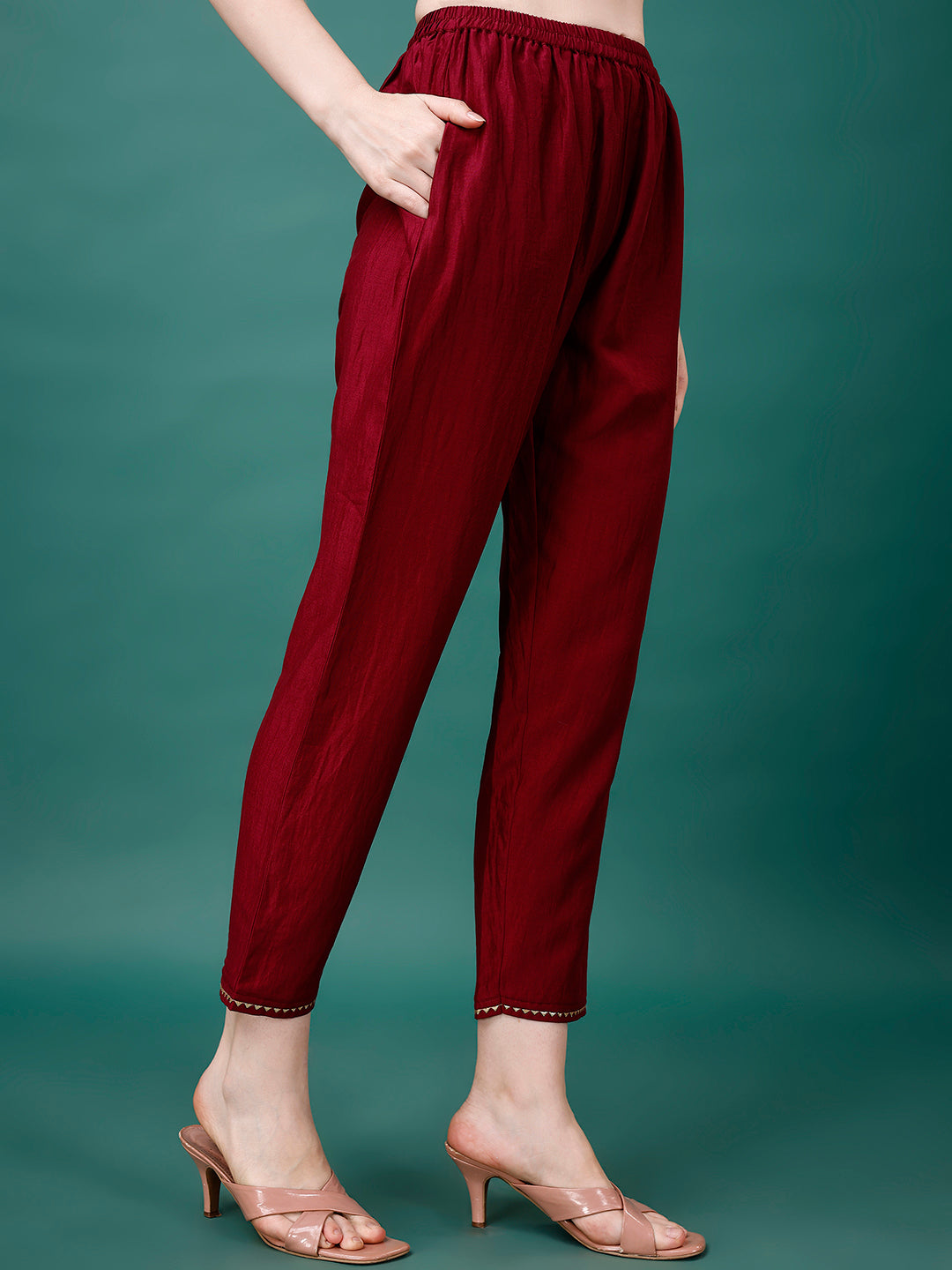 Hand Embroidered Kurta With Pant & Printed Premium Organza Dupatta Luxury, Multicolor - Hiral Fashion