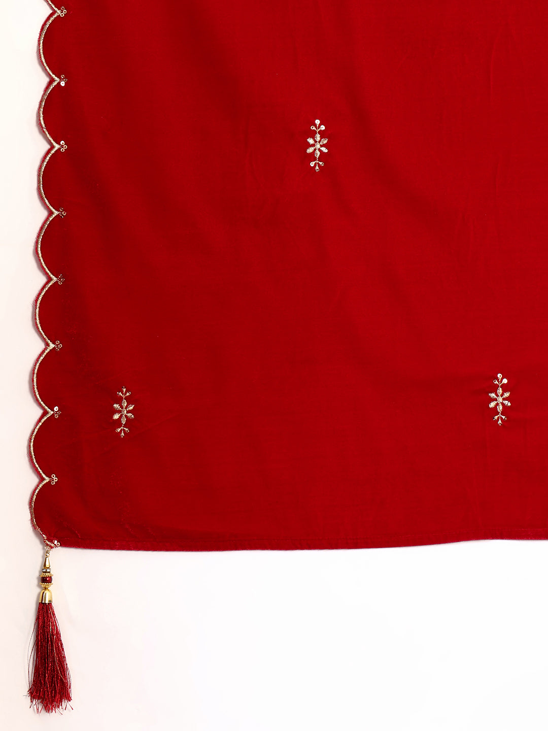 Embroidered Velvet Kurta With Pant & Dupatta, Pink - Hiral Fashion