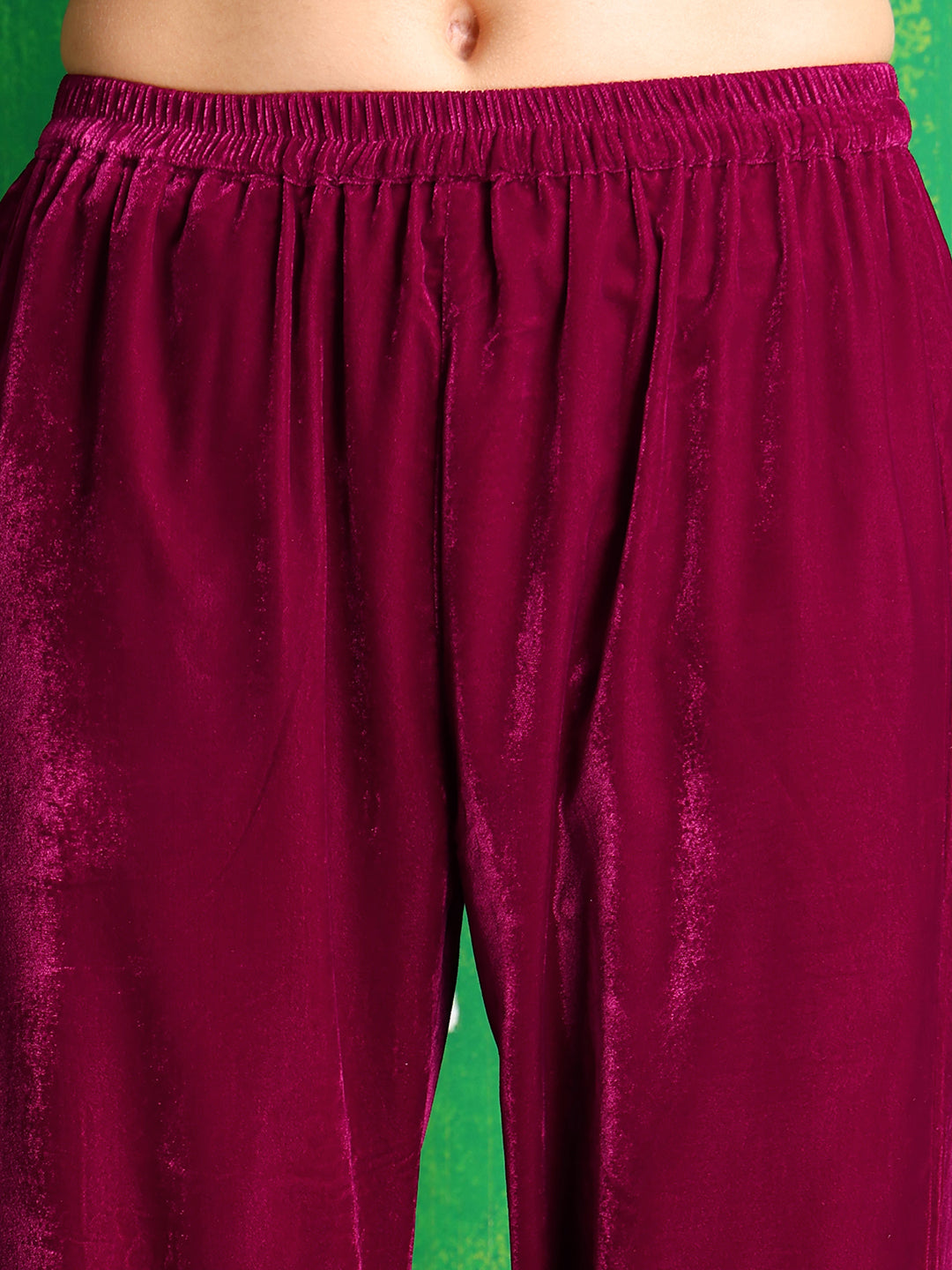Embroidered Velvet Co-Ords, Pink - Hiral Fashion
