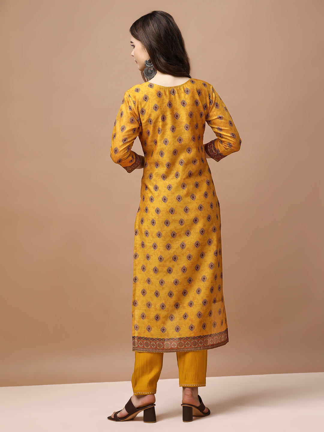 Embroidered & Ethnic Motifs Printed Kurta With Pant & Dupatta, Multicolor - Hiral Fashion