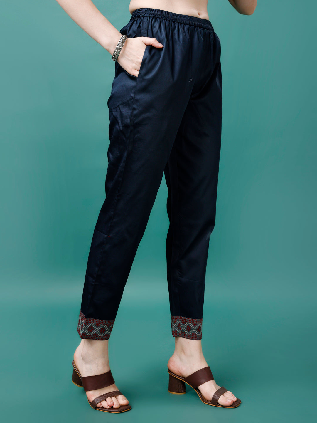 Hand Embroidered Kurta With Pant & Dupatta, Multicolor - Hiral Fashion