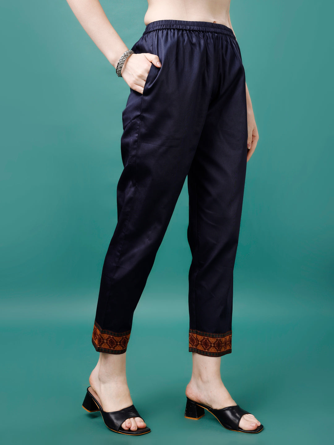 Hand Embroidered Kurta With Pant & Dupatta, Multicolor - Hiral Fashion