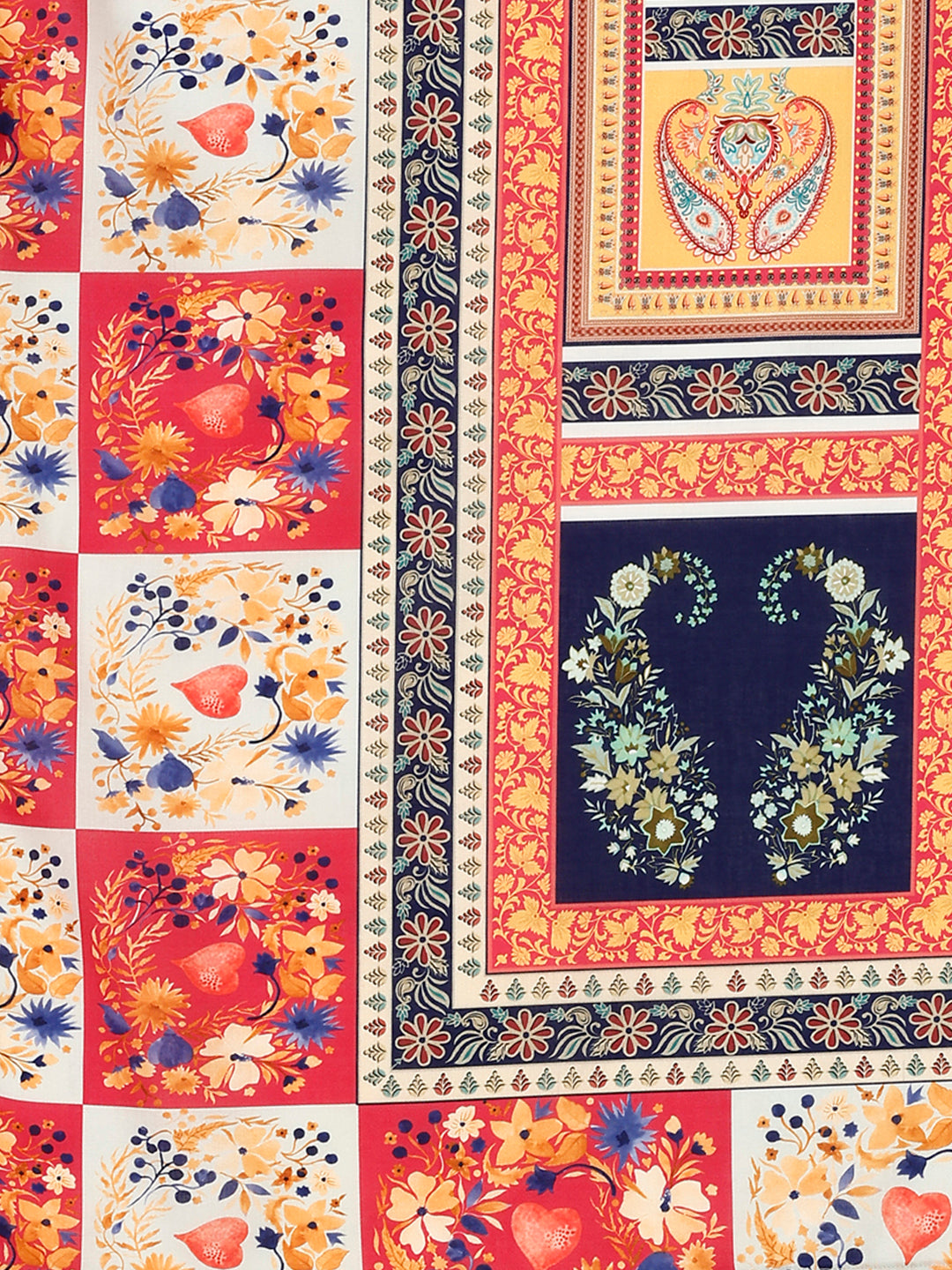 Hand Embroidered & Printed Kurta With Pant & Printed Dupatta, Multicolor - Hiral Fashion