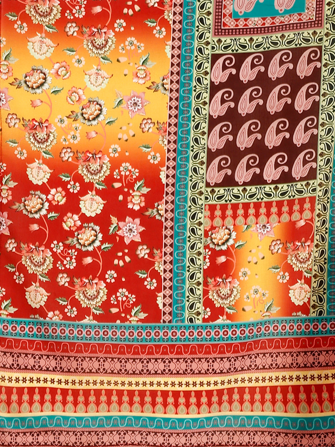 Hand Embroidered & Printed Kurta With Pant & Printed Dupatta, Multicolor - Hiral Fashion