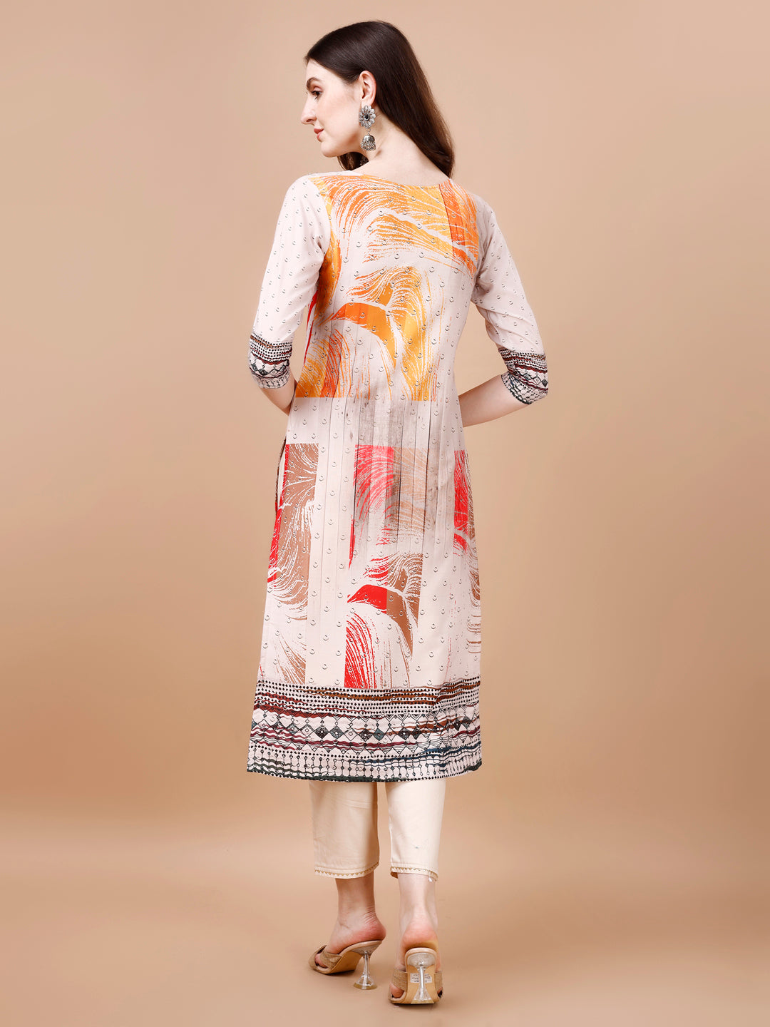 Hand Embroidered Printed Muslin Kurta With Pant & Dupatta, Multicolor - Hiral Fashion