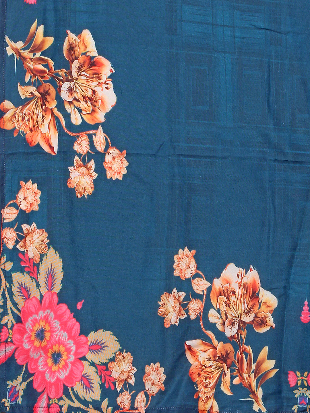 Hand Embroidered Floral Printed Muslin Kurta With Pant & Dupatta, Multicolor - Hiral Fashion